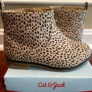 Toddler Girl Boots Size 8 Leopard Nude Neutral